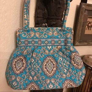 VERA BRADLEY TURQUOISE KISSLOCK BAG