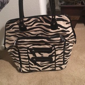 Large tiger print overnight bag