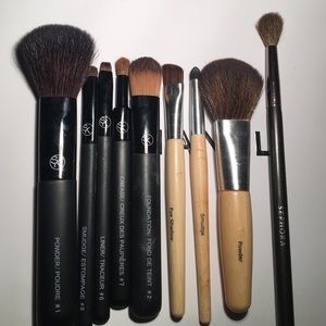 Assortment of makeup brushes