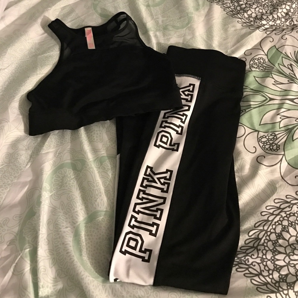Pink ultimate sports bra and legging bundle