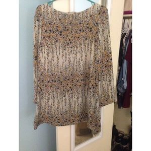 Topshop bell sleeve floral dress