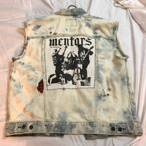 Levi's bleached punk rock vest Size XL