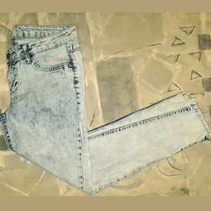 2.1Denim Ankle Skinny Jeans Acid Wash Ankle Zipper