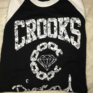 3/4 Sleeve Crooks & Castles x Diamond Supply Tee