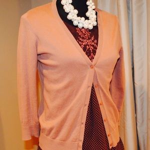 🌹 Ann Taylor LOFT Coral Rose Cardigan 🌹