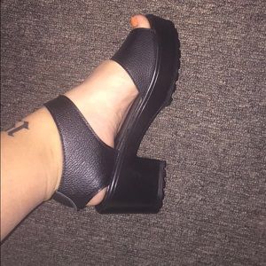 Black Platform Sandals NEW