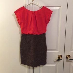 LOFT dress, chiffon top/tweed skirt, size0P w/tags