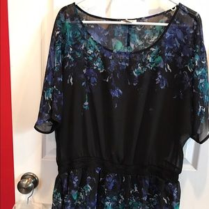 Sheer black floral tunic from Loft