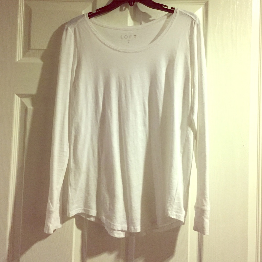 AT Loft white long sleeved top, size small