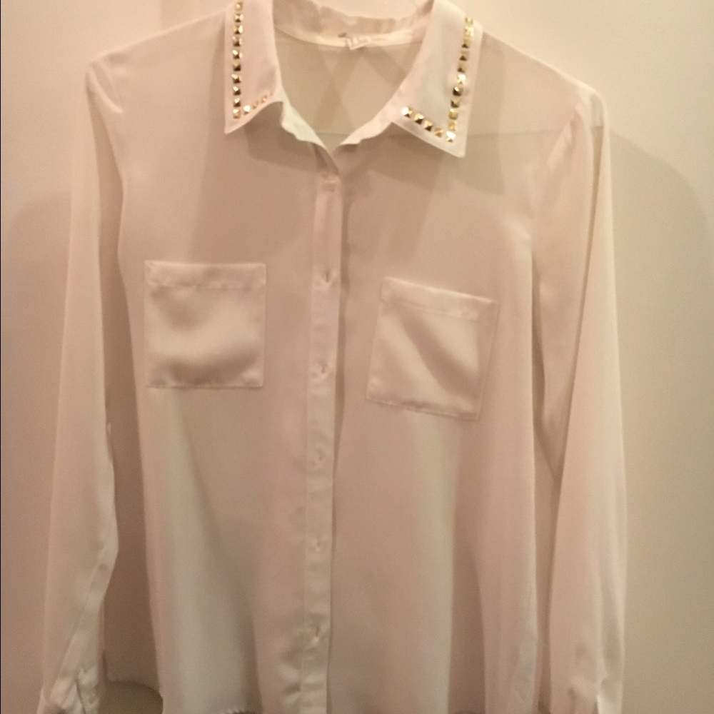 Forever21 studded collar button down
