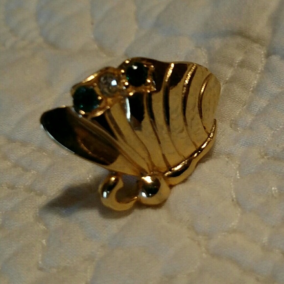 Vintage 60's Butterfly Rhinestone Brooch - Picture 2 of 3