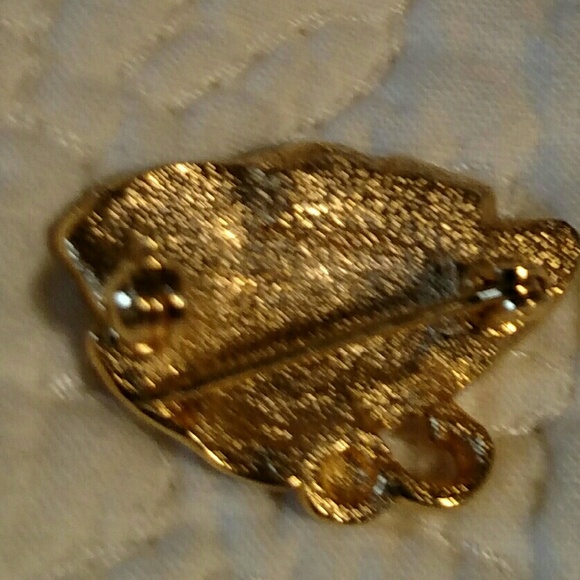 Vintage 60's Butterfly Rhinestone Brooch - Picture 3 of 3