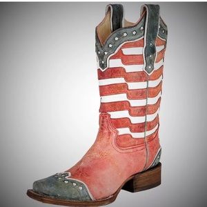 CORRAL, Women American Flag Leather Boots