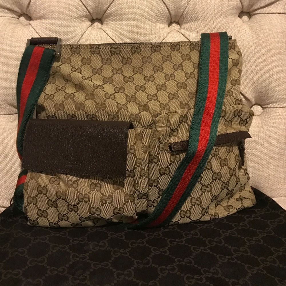 Authentic Gucci monogram cross-body bag