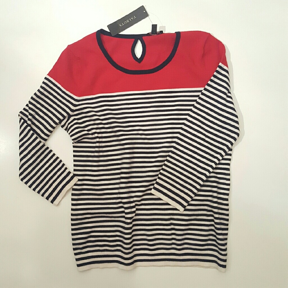 Talbots Block Top Striped Sweater