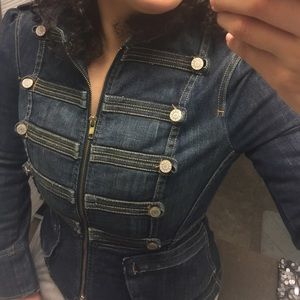 One day only Bebe large military jean jacket new