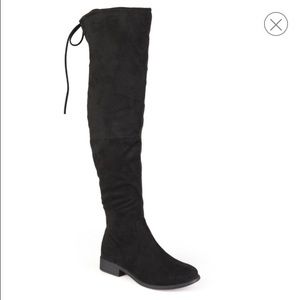 Black Over the Knee Wide Calf Thigh High boots