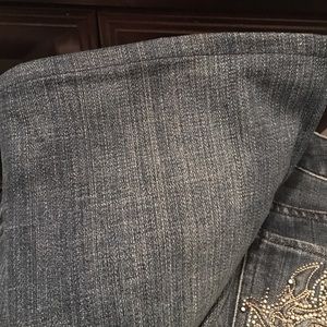 Express Stella Bootcut jean with bling pockets