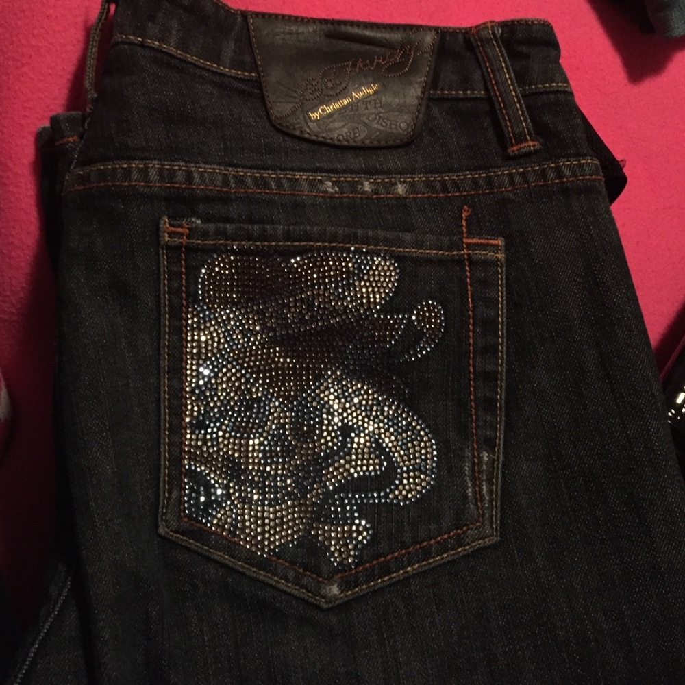 Women's Ed Hardy Jeans w/ rhinestones