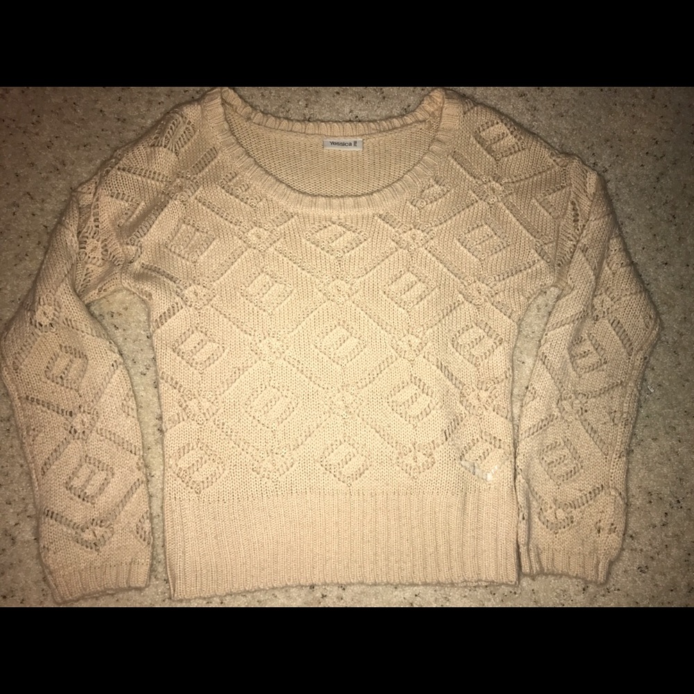 cream knit sweater