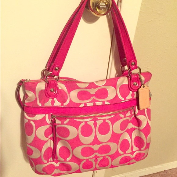 Hot Pink Signature Coach Bag - Picture 5 of 8