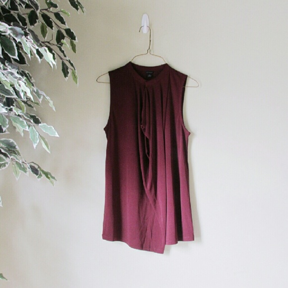 Ann Taylor // Burgundy Sleeveless Top - Picture 2 of 3