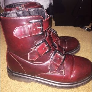 Dark Wine Combat Boots