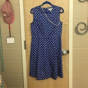 Liz Claiborne Polka Dot Blue Dress