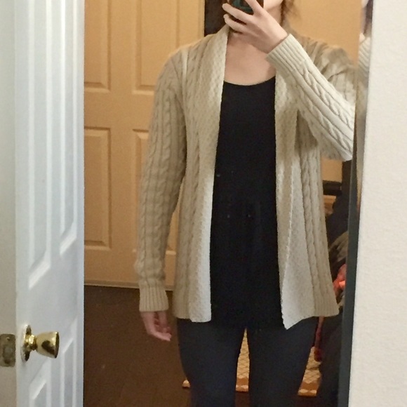 ll bean cable knit cardigan