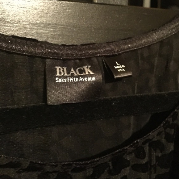 BLACK by Saks Fifth Ave leopard shirt size L - Picture 2 of 4