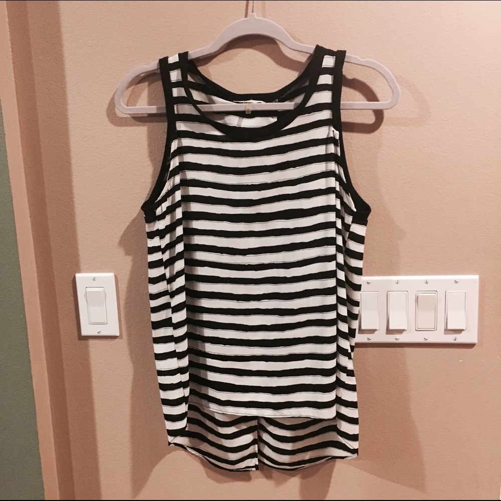Nordstrom Striped Open Surplice Back Top