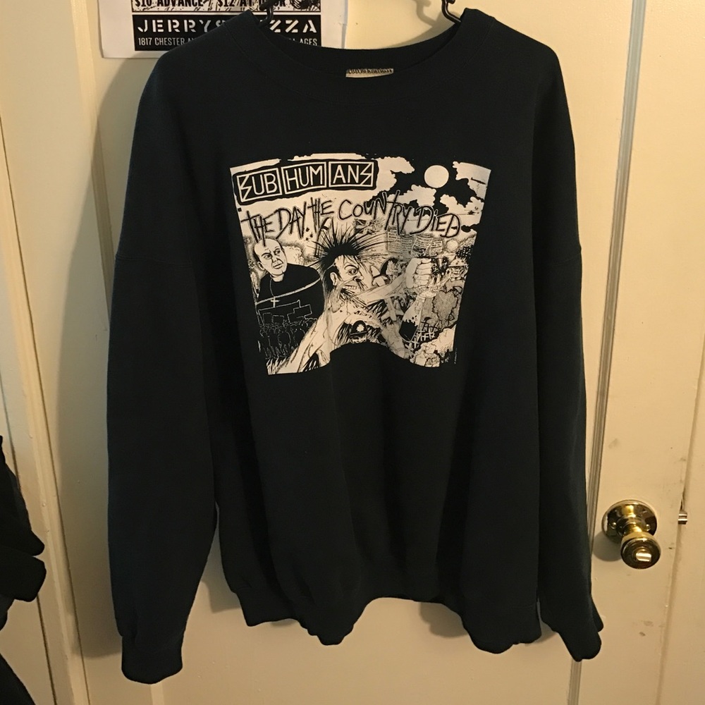 Subhumans(UK) punk rock sweater. Size S