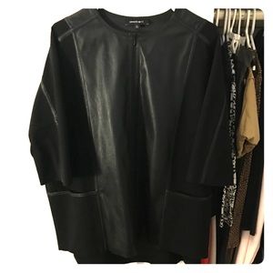 Lafayette 148 Zipper Pullover Real leather