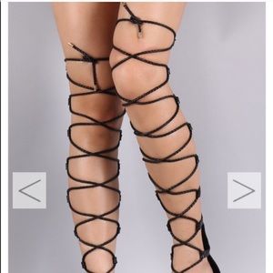 Lace Up Over the Knee Sandals