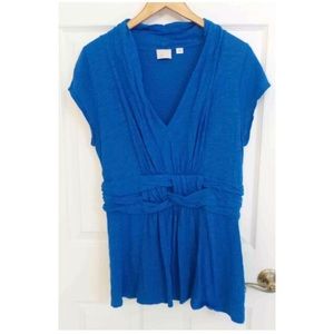 Anthropologie 9-H15 STCL blue cotton shirt large.