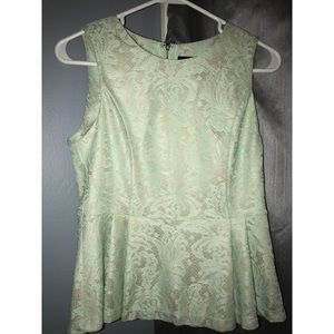 Forever 21 mint and cream peplum tank