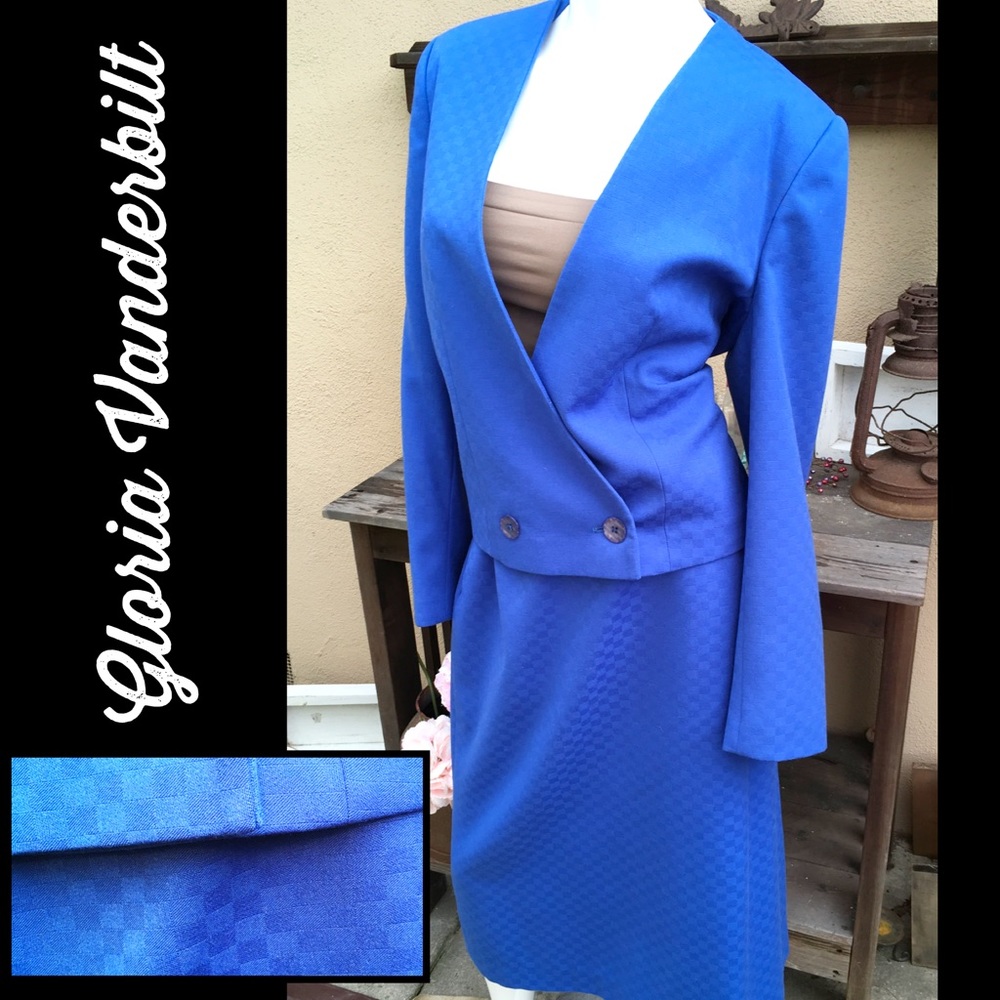 VINTAGE Skirt Suit Double Button G. Vanderbilt