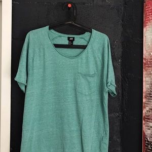 H&M Men's Aqua T-Shirt