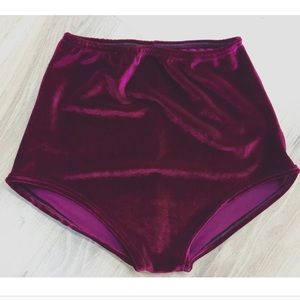 Maroon velvet shorts/ rave bottoms