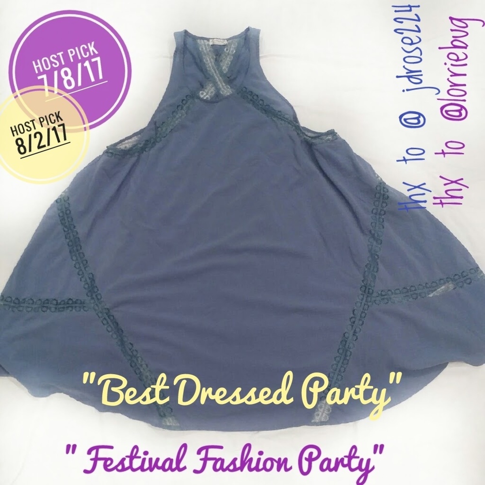 🎉HPX2🎉Free People Blue Trapeze Dress