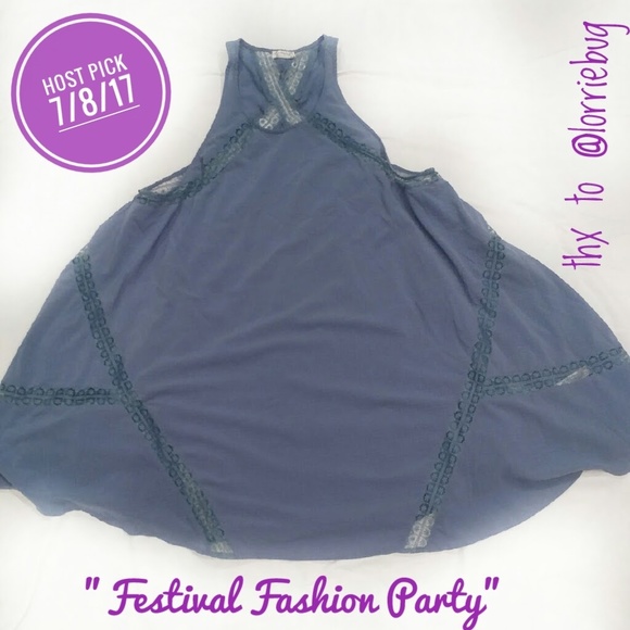 🎉HPX2🎉Free People Blue Trapeze Dress - Picture 2 of 6