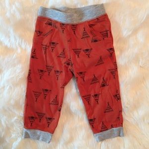 Patterned orange lounge pants for baby