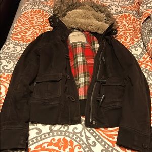 Fuzzy hood Acrombie  Jacket