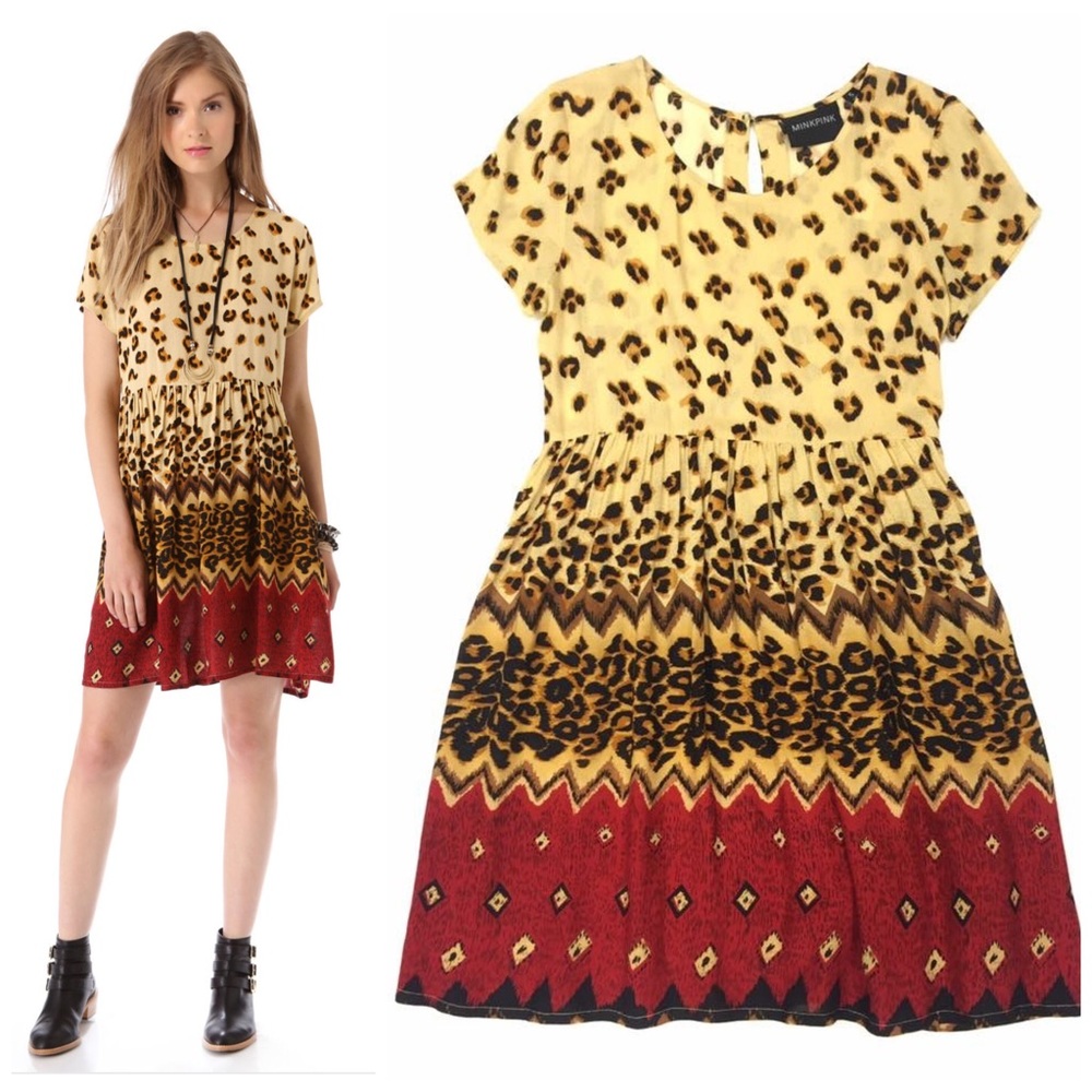MINK PINK Animal Print Dress
