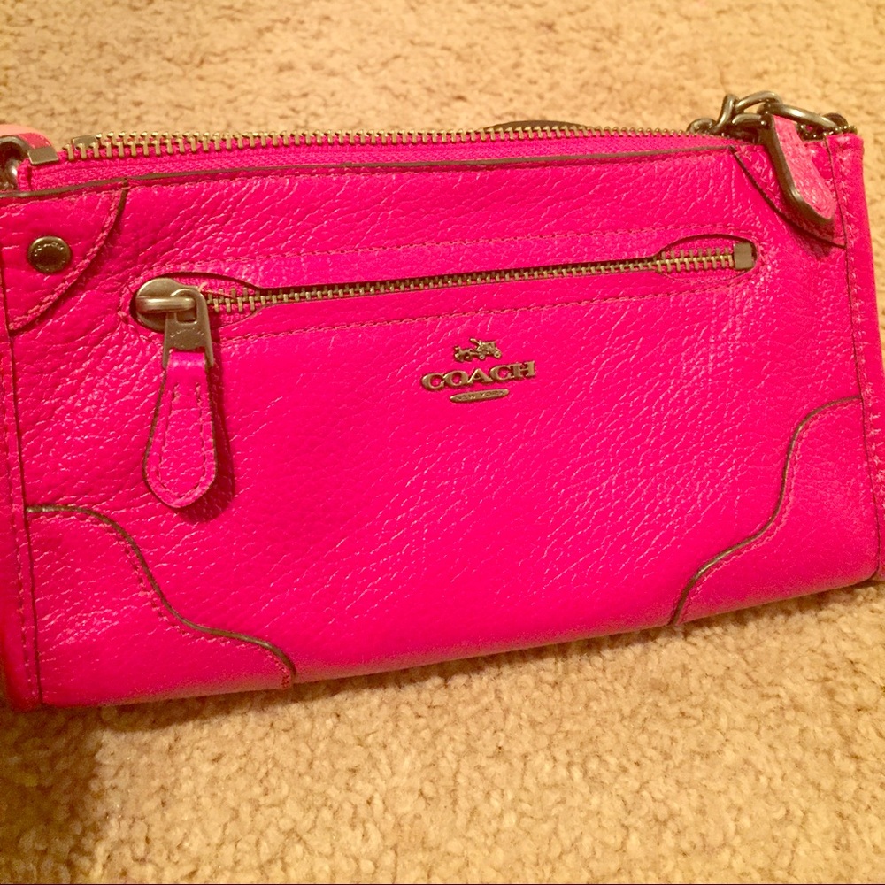 Raspberry Pink Coach Soft Leather Crossbody