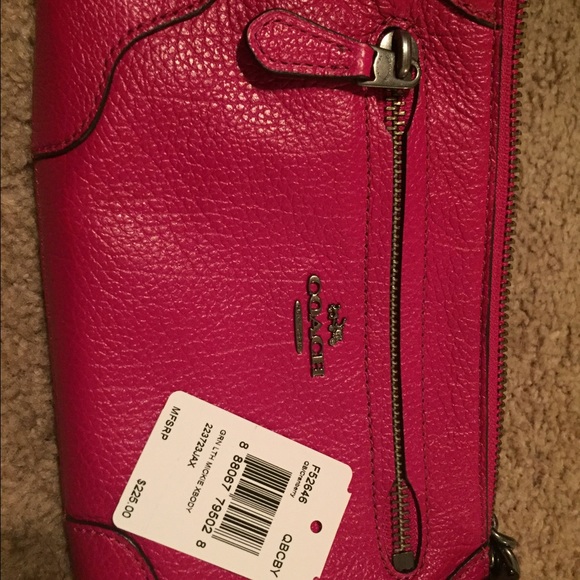 Raspberry Pink Coach Soft Leather Crossbody - Picture 2 of 3