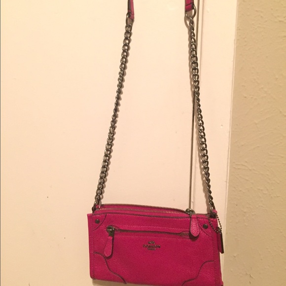 Raspberry Pink Coach Soft Leather Crossbody - Picture 3 of 3