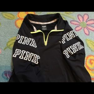 Pink half zip long sleeved shirt