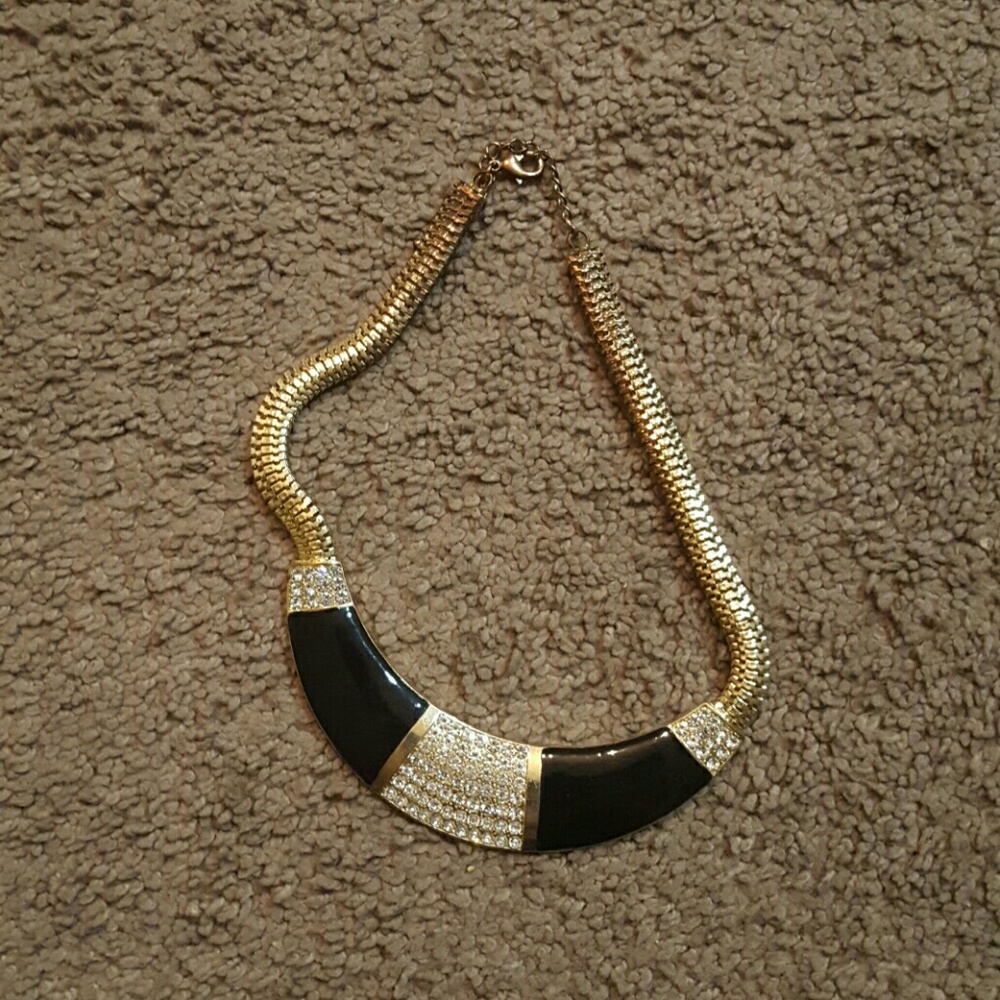 Gold and black necklace