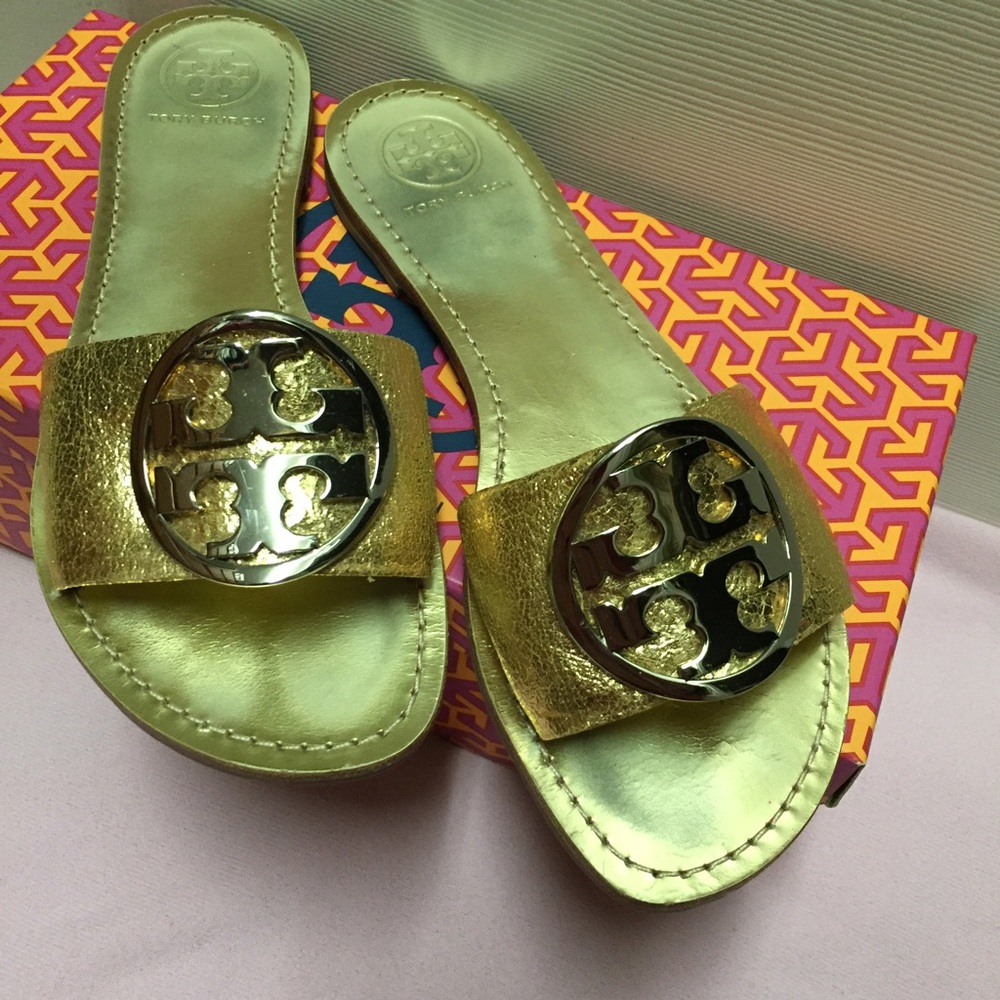 Authentic! Tory Burch Gold Sandals